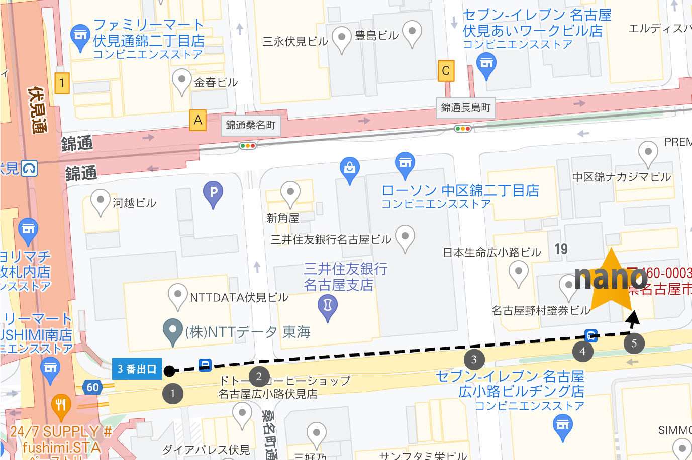 地下鉄伏見駅からのアクセス・地図